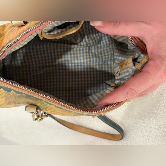 Dooney Bourke  Plaid Tartan Multicolor Vacchetta Leather Bag - Picture 13 of 14